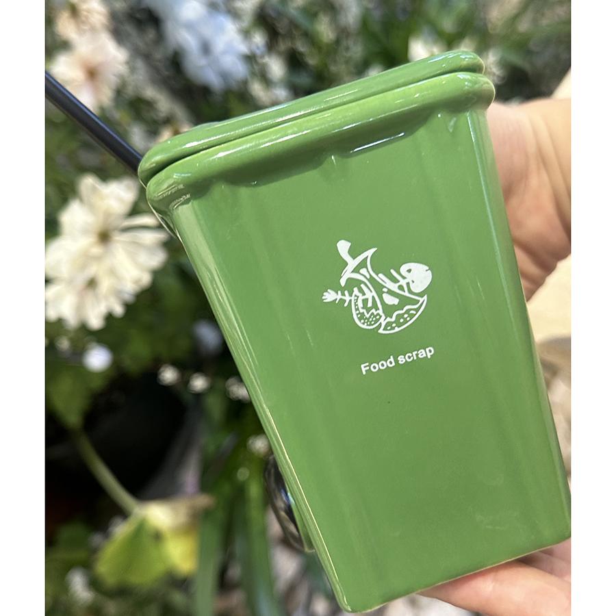 Creativity Mug Funny Trash Can Cup 400ml Coffee Mug Global Collection Ceramic Milk Cup with Lid And Spoon Tabletop Decor