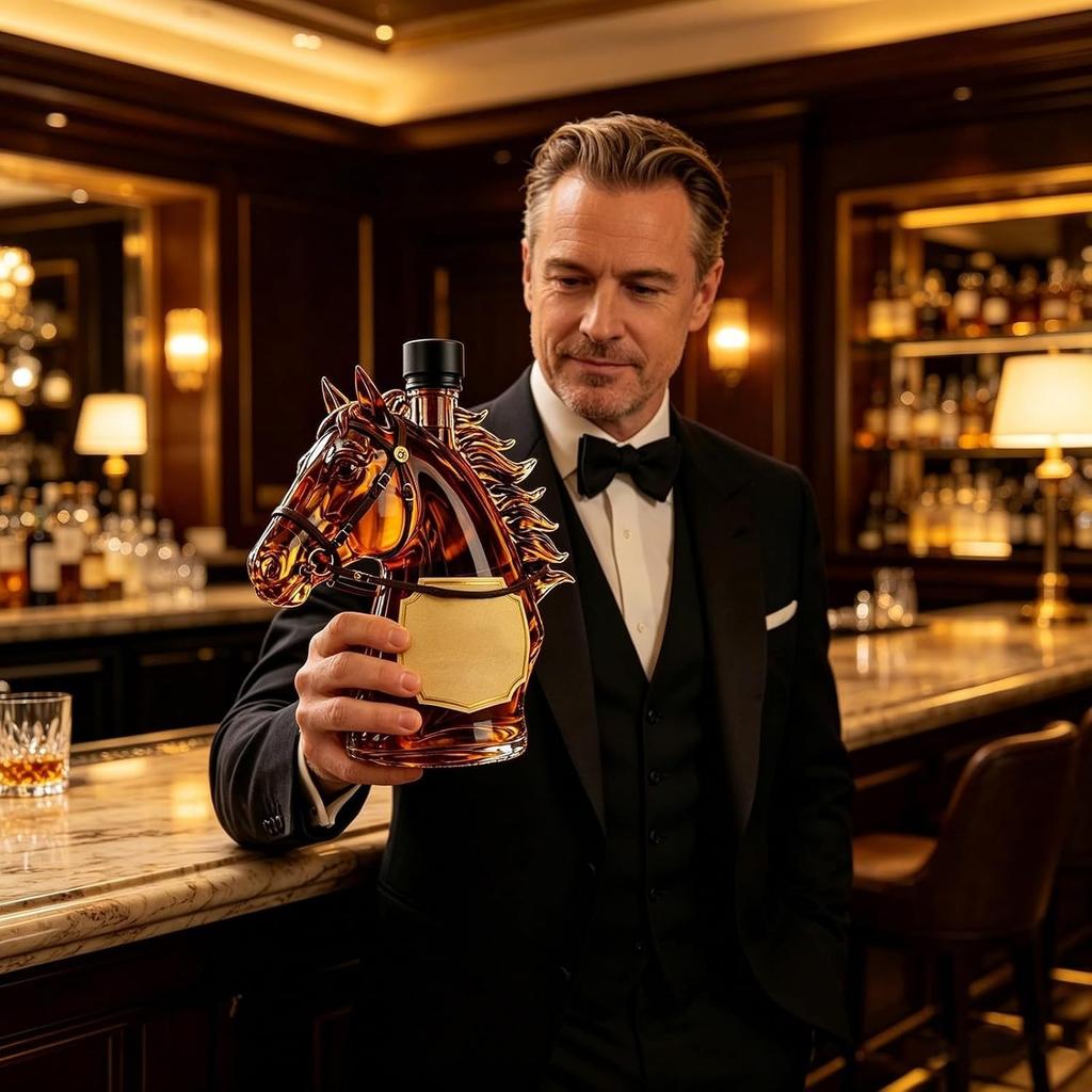 350 мл графин для виски - Графин для виски и вина в форме головы лошади для мужчин, мужей и любителей бурбона, Персонализированный прозрачный стеклянный животный графин для виски