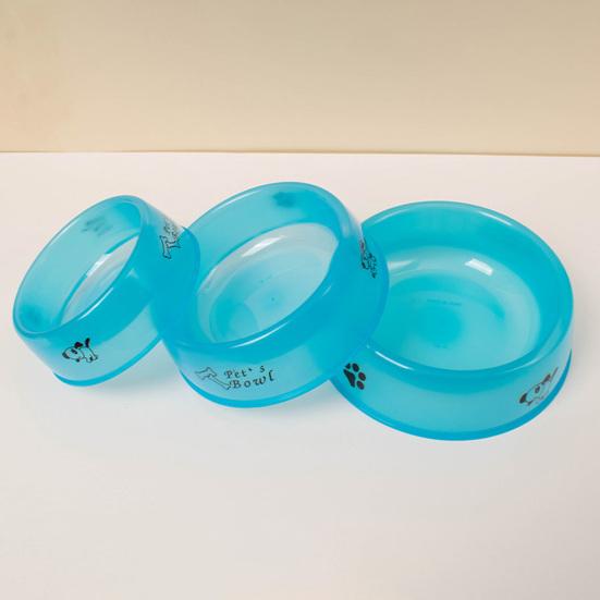 Кормушка для домашних животных с принтом, без прозрачной мультяшной конструкции, гладкий запах, прочный край, для хранения воды, круглая форма, высокая емкость