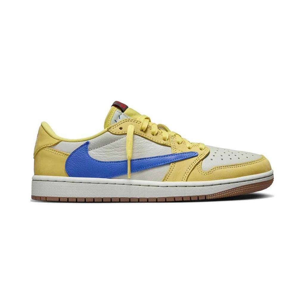 Jordan X Travis Scott Air Jordan 1 Retro Low OG Низкие Детские Баскетбольные Кроссовки Желтые Для Детей Возрастом 3-7 Лет DZ5909-700