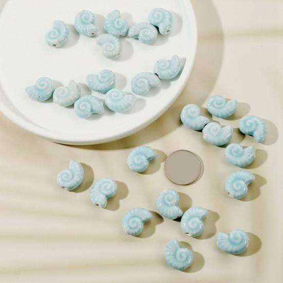 10 шт. разбросанных бусин ручной работы в форме ракушки керамические летние бусины для изготовления ювелирных изделий браслетов ремесел