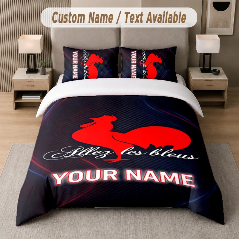 France national football team Design Bedding Set Custom Text 1 Duvet Cover & 2 Pillow Cases