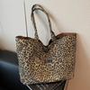 Leopard Print Canvas Bag Women's Large-capacity New Autumn and Winter Versatile Casual Shoulder Bag College Students