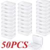 20/30/50PCS Rectangular Storage Box with Lid Small Container Card Learning Supplies Screw Battery Transparent Storage Box