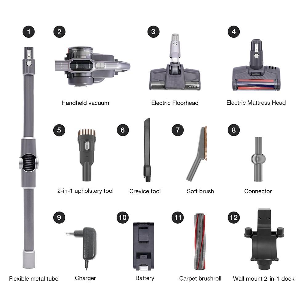 Refurbished JIMMY H10 Flex Cordless Handheld Vacuum Cleaner, 245AW Suction, 4 Cleaning Modes, 0.6L Dust Cup, 2500mAh Battery