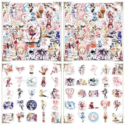 Стикеры Аниме Puella Magi Madoka Magica Манга Мультфильм Канаме Акеми Хомура Кавайный Рисунок Дудл Граффити Декор 50 шт.