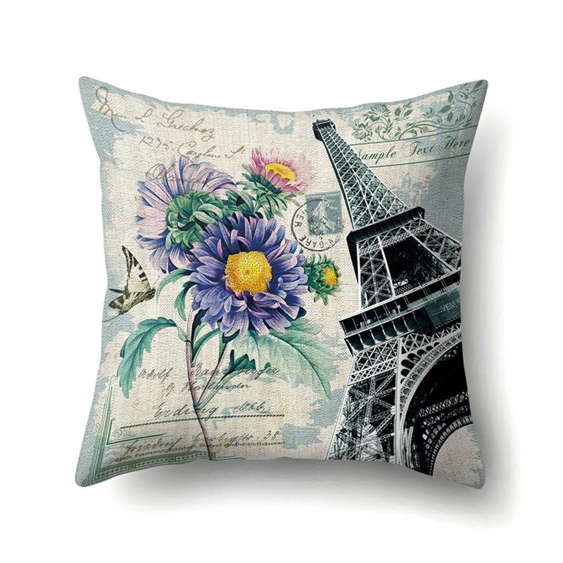 Полиэстеровая наволочка Автомобильная декорация Наволочка с ретро-принтом Чехол для поясничной подушки Чехол для подушки-башни Прикроватный чехол для подушки