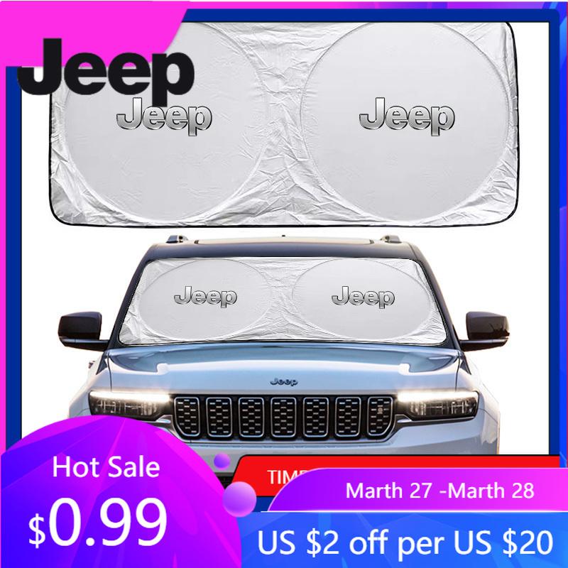 Для автомобиля Jeep Козырек от солнца на лобовое стекло Защитный экран от УФ-излучения Для Jeep Grand Cherokee Wrangler JK Gladiator Compass Renegad