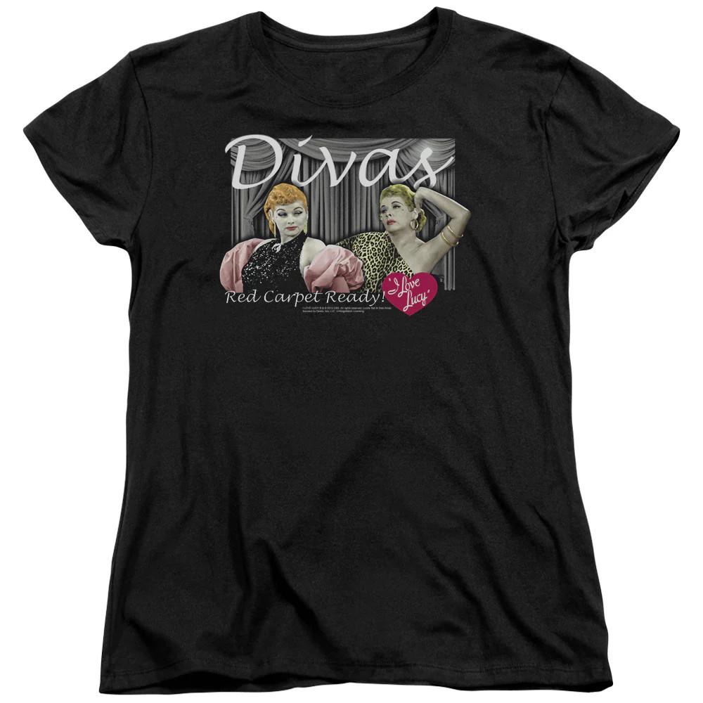 I Love Lucy Divas Womens T Shirt Black Officially Licensed