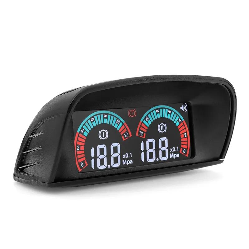 QC Digital Oil Pressure Gauge with Flashing Alarm 0.4 Mpa Car Engine Oil Pressure Meter Press Sensors 9-35V for Auto Motorcycle