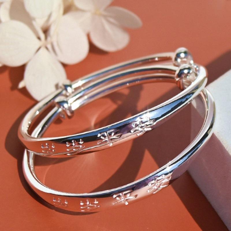S999 Full Silver Anniversary Safe Baby Bracelet Baby Full Month 100 Days Old Pure Silver Bracelet 61 Children's Day Gift