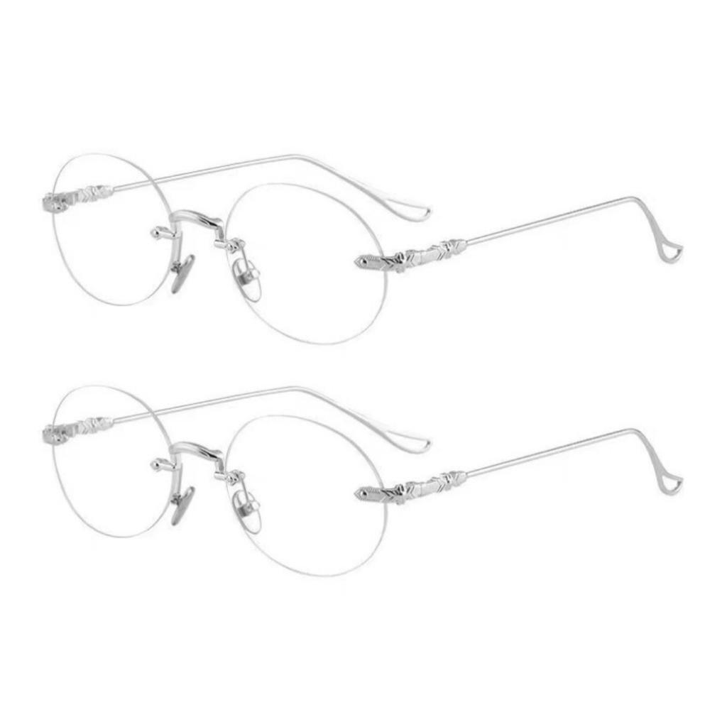 2 шт. Очки без оправы с простыми линзами для женщин, в стиле Instagram, для маленького лица, очки против синего света