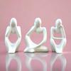 Ceramic Thinker Men Statue Set of 3 Modern Art Showpiece Sculpture Decoration Items for Home Decor Living Room Bedroom