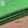 Korean 925 Sterling Silver Triangle Box Chain Necklace Versatile For Men Women Simple Jewelry Anniversary Party Gift Accessories