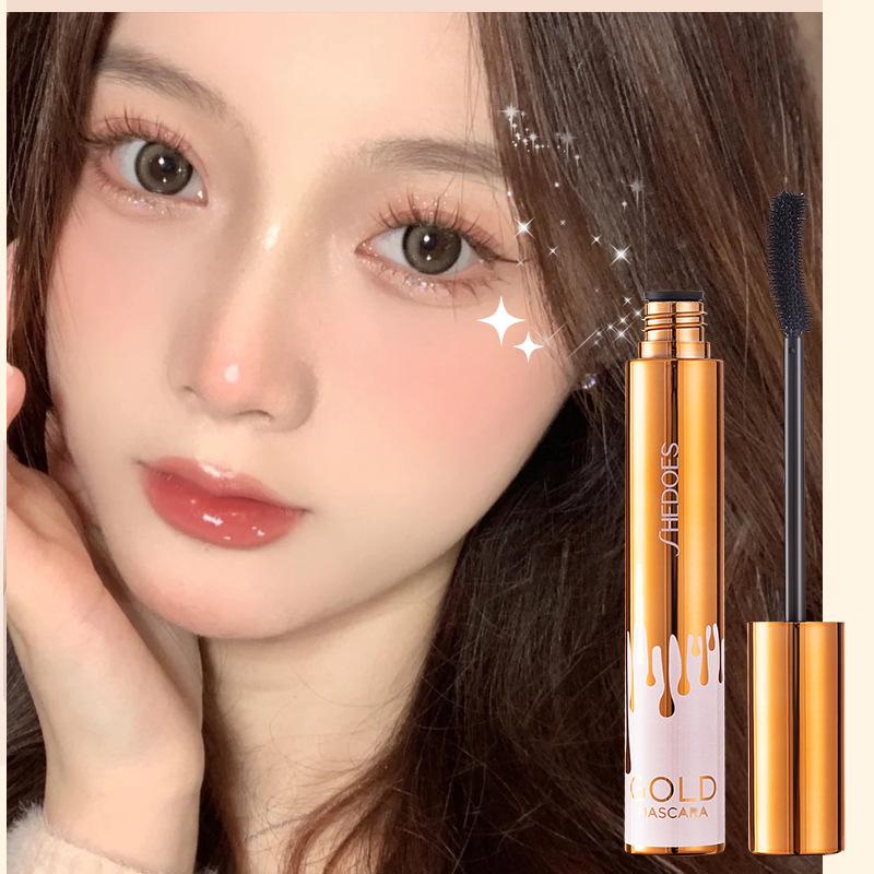 Подходит для начинающих, черная водостойкая тушь для ресниц с плотными волокнами, толстая подкручивающая удлиняющая колоссальная тушь для ресниц, стойкая черная тушь для глаз 10 мл