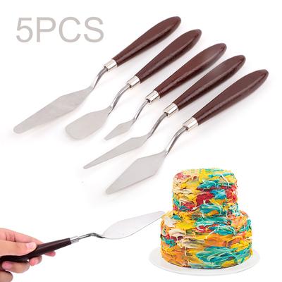 5 шт./компл. лопаточка из нержавеющей стали, кондитерские инструменты, миксер для крема для торта, скребок, лопата
