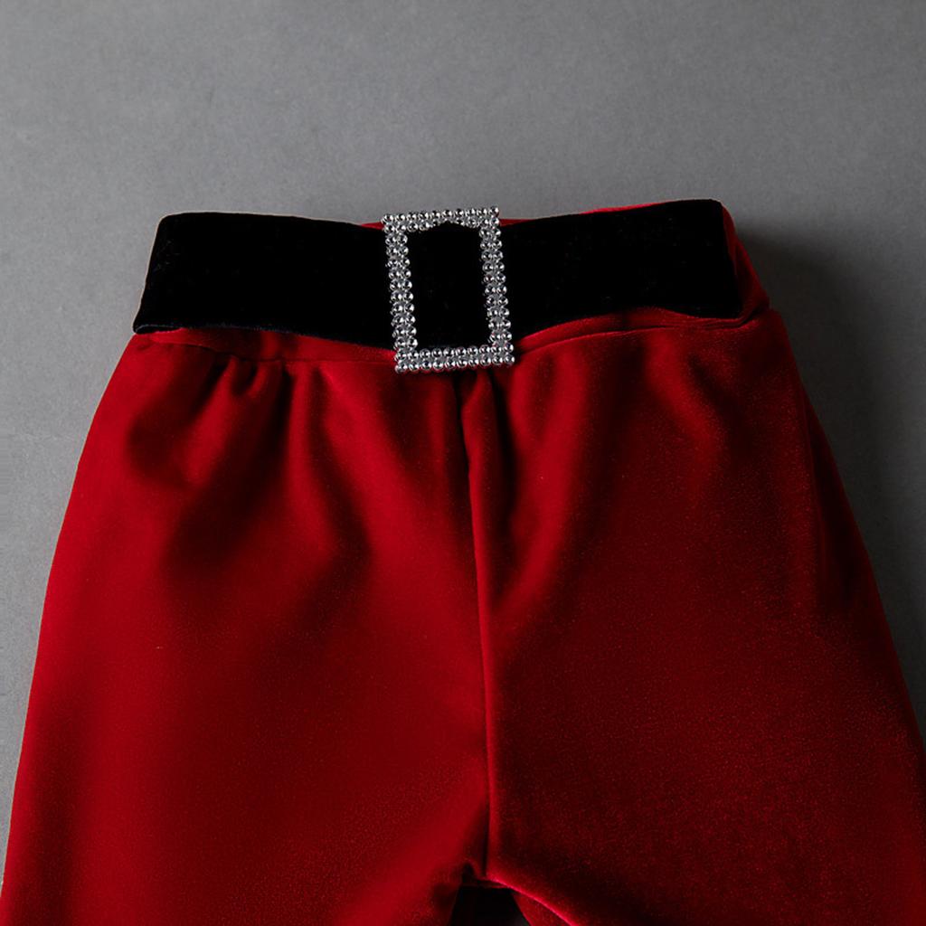 Зимние рождественские костюмы для мальчиков и девочек с длинными рукавами и расклешенными брюками