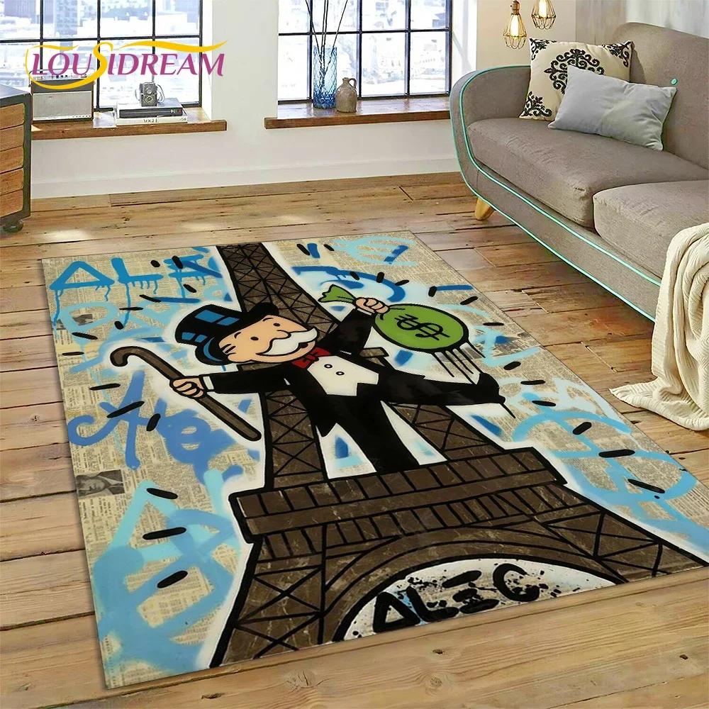 Game Dollar Monopoly Cartoon Money Carpet Rug for Bedroom Living Room Home Sofa Decoration,Children Game Large Decor Floor Mat