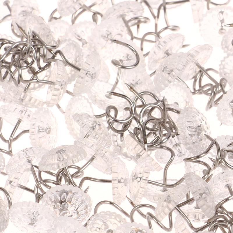100 шт. прозрачных головок, закручивающиеся штифты, фиксированные для обивки, одеял, стульев, диванов, декора