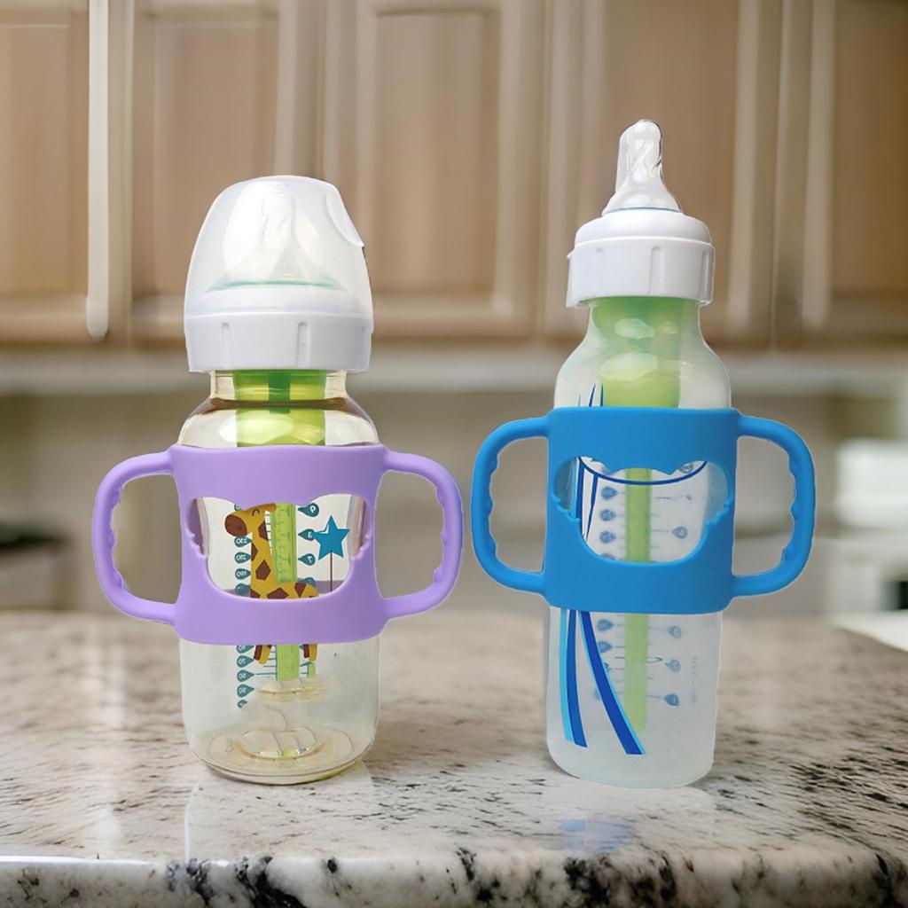 Secure Grip Handle Sleeve Child Friendly Bottle Holder Case Attachment Infant Feeding Bottle Accessory Easy Transition