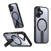 Кросс-платформенное приложение Чехол для iPhone 17 с чувствительной к коже поверхностью Магнитное кольцо Magsafe с вертикальной подставкой Чехол для Apple 16 Pro