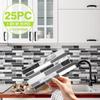 25 шт. Новые кухонные наклейки с мраморным узором, 3D-эффект, кристальные, водостойкие, наклейки для плитки в ванной, самоклеящиеся, маслостойкие обои