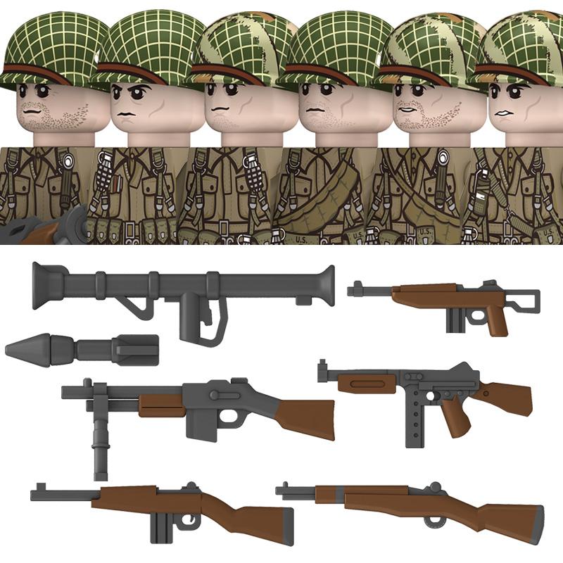 Нетоксичные Военные Вторая Мировая Война Немецкий Флот Бронетанковые Войска Строительные Блоки США 101-я Великобритания Советский Союз Солдаты Пехота Оружие Кубики Игрушки Дети
