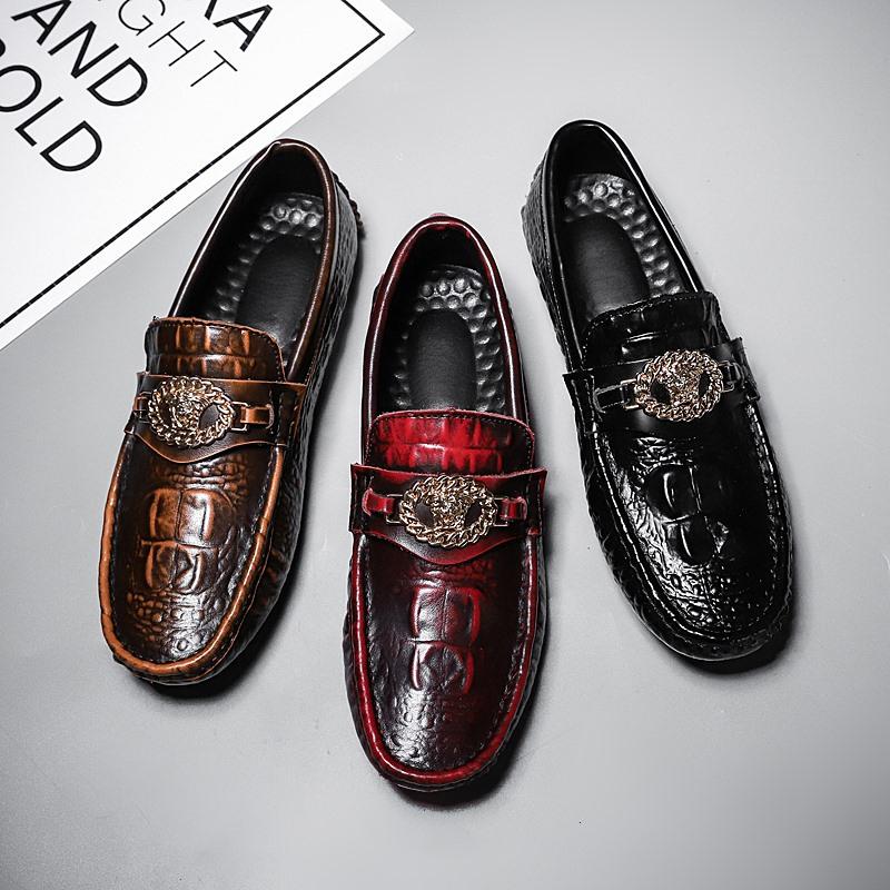 Ретро красные мужские туфли из крокодиловой кожи ручной работы, роскошные туфли из натуральной кожи, мужские официальные мокасины, итальянские мокасины, мужские туфли для вождения