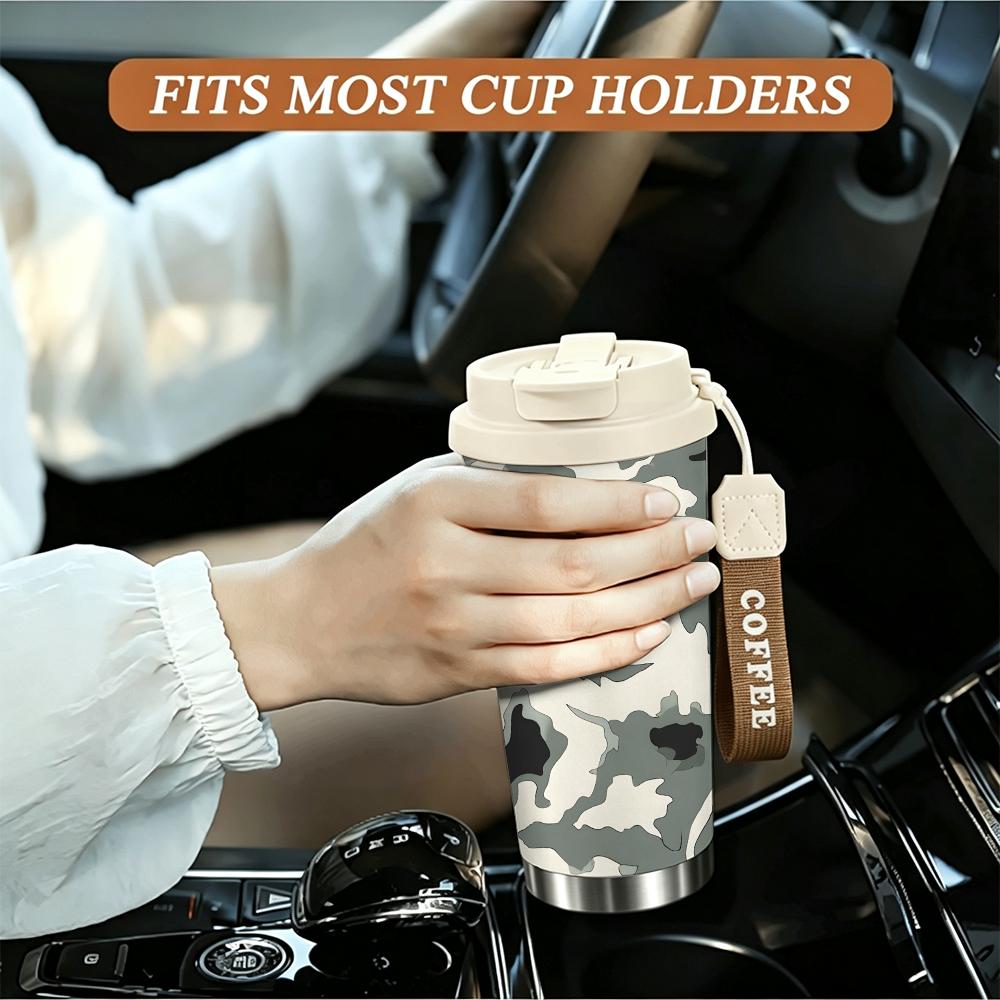 Camouflage Pattern Stainless Steel Insulated Coffee Tumbler Vacuum Thermal Travel Mug Leakproof Cup for Outdoor Hiking