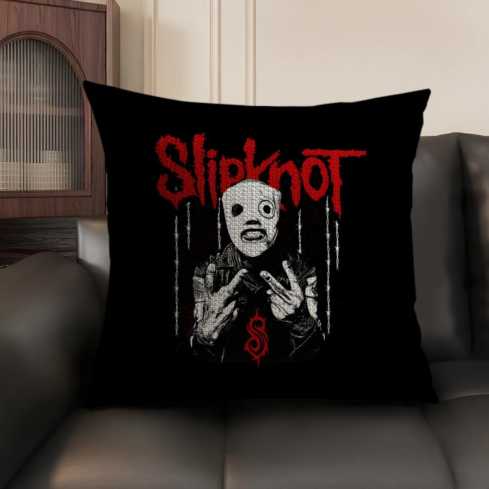 Чехол на подушку Slipknot S Натуральный лен Органическая ткань Двусторонняя печать Диван Домашний декор Подарок Наволочка