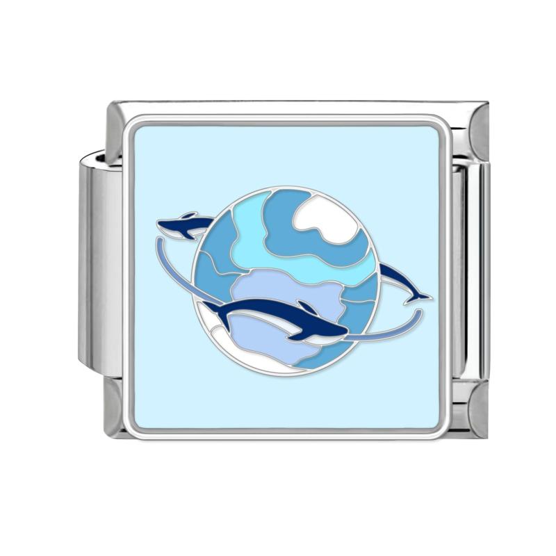 Синяя Ночь Звездное Небо Луна Звезда Кошки Собака Сердце Бабочка Итальянские Шармы-Звенья Подходят для 9мм Браслета из Нержавеющей Стали Женщины DIY Изготовление