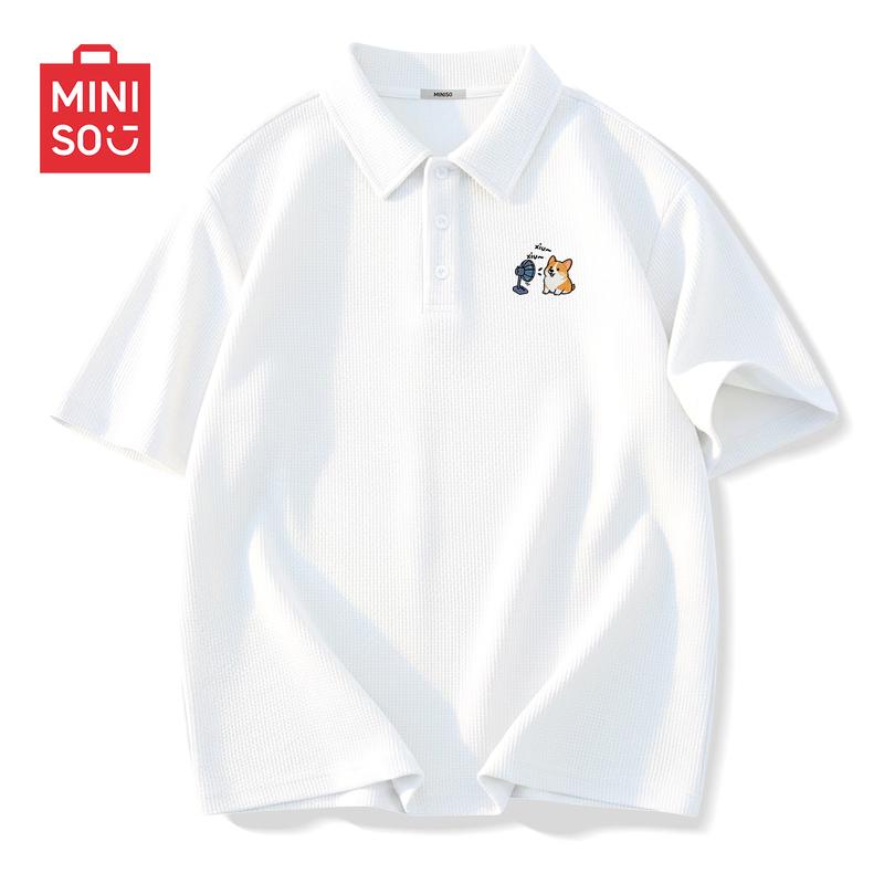 MINISO Мужская вафельная рубашка-поло