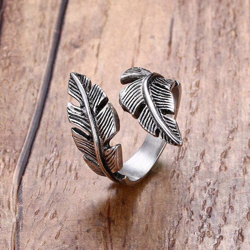 Кольцо Chao Domineering Feather Ring, ретро мужские и женские кольца-хвосты, простой модный трендовый бренд Leaf