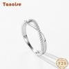 Tancise Classic 925 Sterling Silver Zircon Ring Ladies Jewelry Wedding Promise Party Gift