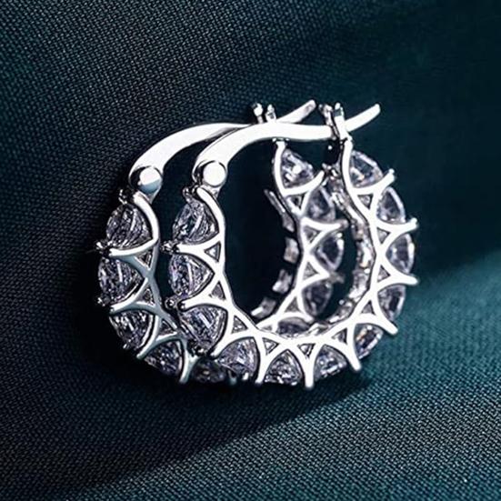 1 пара женских сережек-обручей с кубическим цирконием во французском стиле, маленькие круглые серьги-кольца