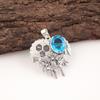 Swiss Blue Topaz 925 Sterling Silver Jewelry, Handmade Gorgeous Silver Pendant, Topaz Gemstone Jewelry For Love