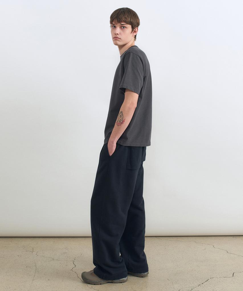INSILENCE Garment-Dyed Boxy Fit T-Shirt Charcoal