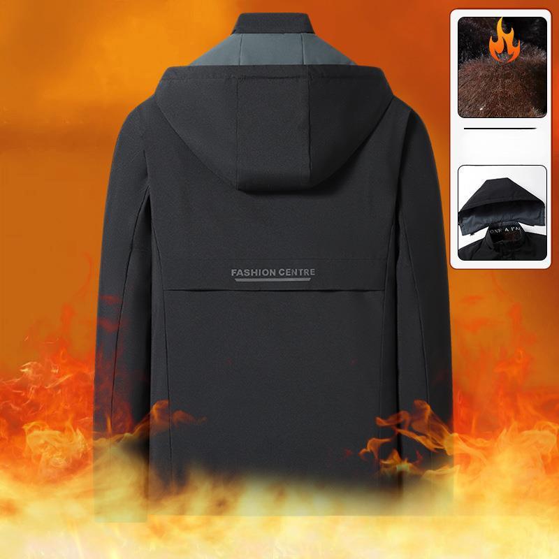 Winter Men's Cotton-padded Clothes Simple Fashion Casual Cotton-padded Clothes Plus Velvet Thickening To Keep Warm Men