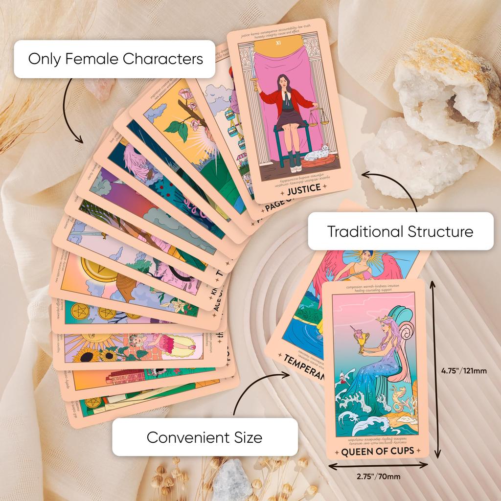 Wyspell Feminine Tarot Card Deck Meaningful Neoteric - Cards, Beginner's Guide, Beginner's Guide,