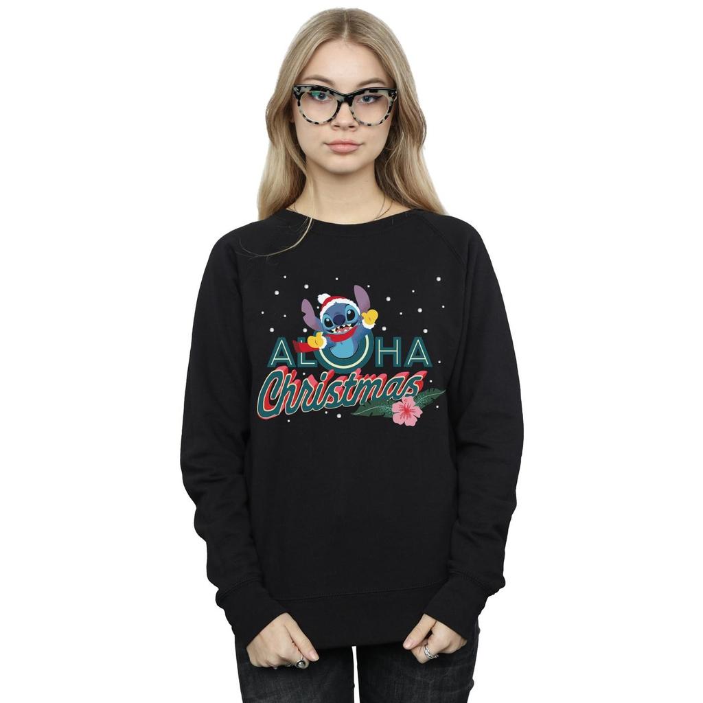 Disney Womens/Ladies Lilo And Stitch Aloha Christmas Sweatshirt