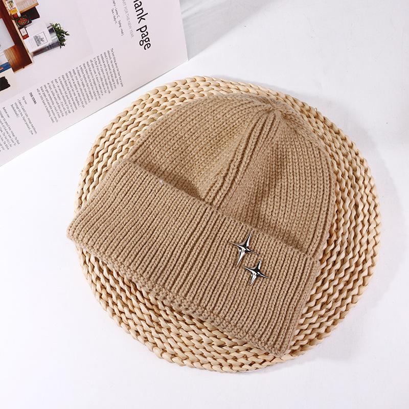 Autumn and Winter Korean Style Stars Versatile Big Head Circumference Showing Face Small Warm Ear Protection Hat Head Wool Hat