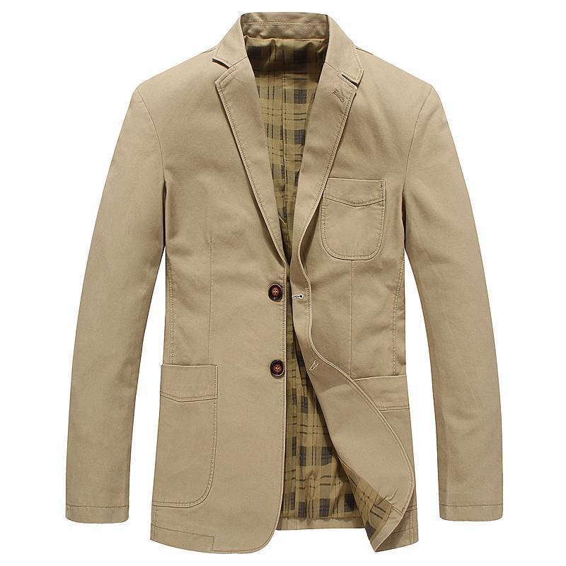 Spring and Autumn Men's Suit Collar Jacket Cotton Business Casual Jacket Men's Thin Coat Suit