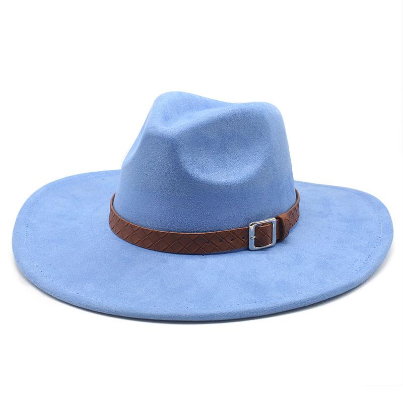Замшевая шляпа в стиле джаз с большими полями, модная шляпа для леди и джентльмена, вечеринка, банкет, пальто, подходящая шляпа