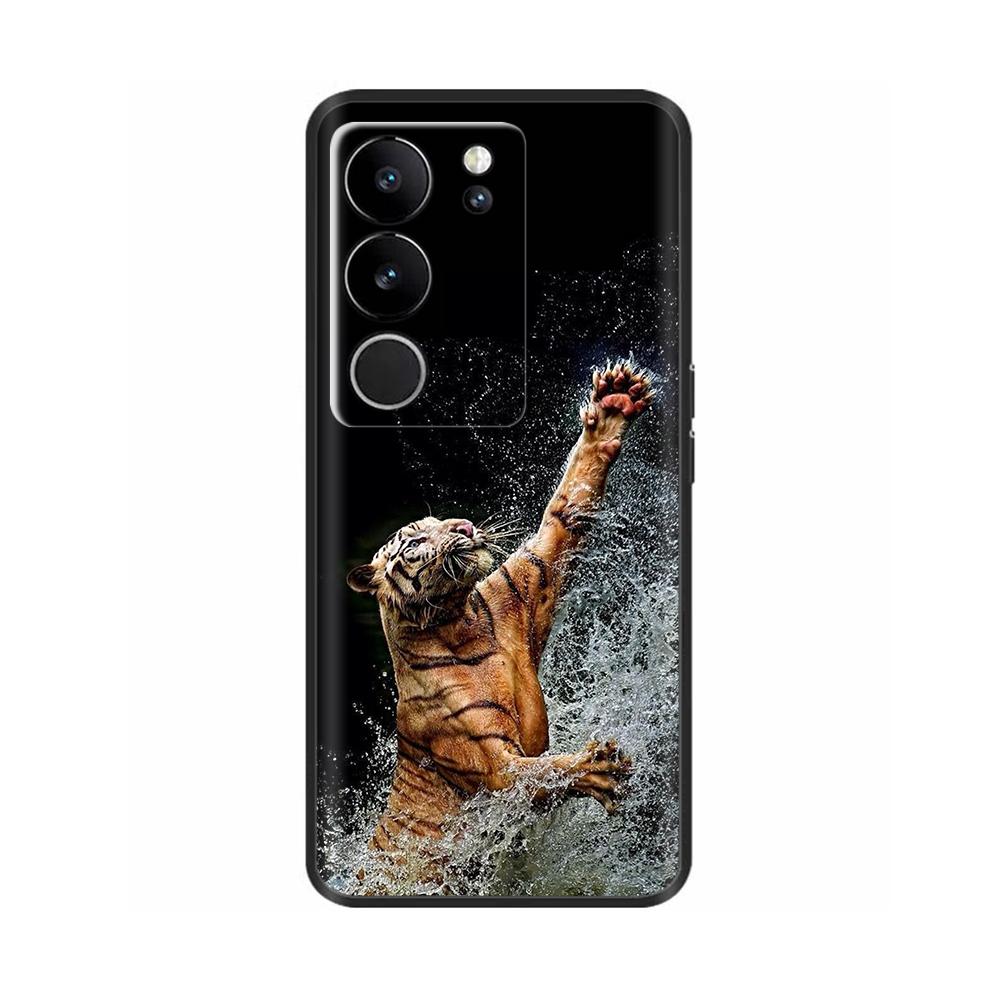 Чехол для Vivo V29 6.78'' Силиконовый ударопрочный корпус Мягкая ТПУ крышка для телефона Для Vivo V29 5G Fundas v 29 Чехлы Черный Бампер Capa Милый