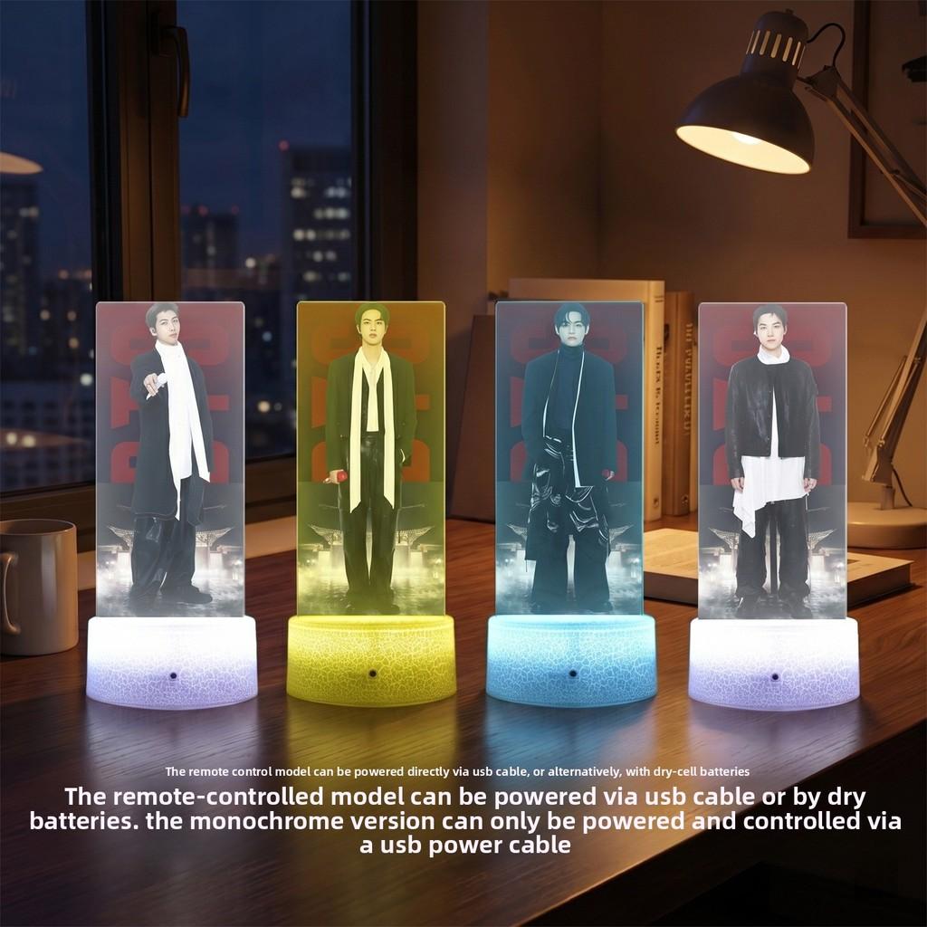 Светодиодный ночник BTS World Tour Comeback Concert с пультом дистанционного управления для декора комнаты и коллекционный подарок