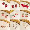 Korean Cherry Stud Earrings: Simple Alloy Design for Women, Elegant and Trendy