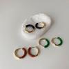 Модные простые зеленые черные коричневые круглые металлические серьги-кольца в новом корейском стиле Brincos Jewelry