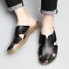 Summer Mens Slippers Slip On Leather Beach Slipper Outdoor Light Non-Slip Sandals Soft Breathable Roman Casual Men Shoes