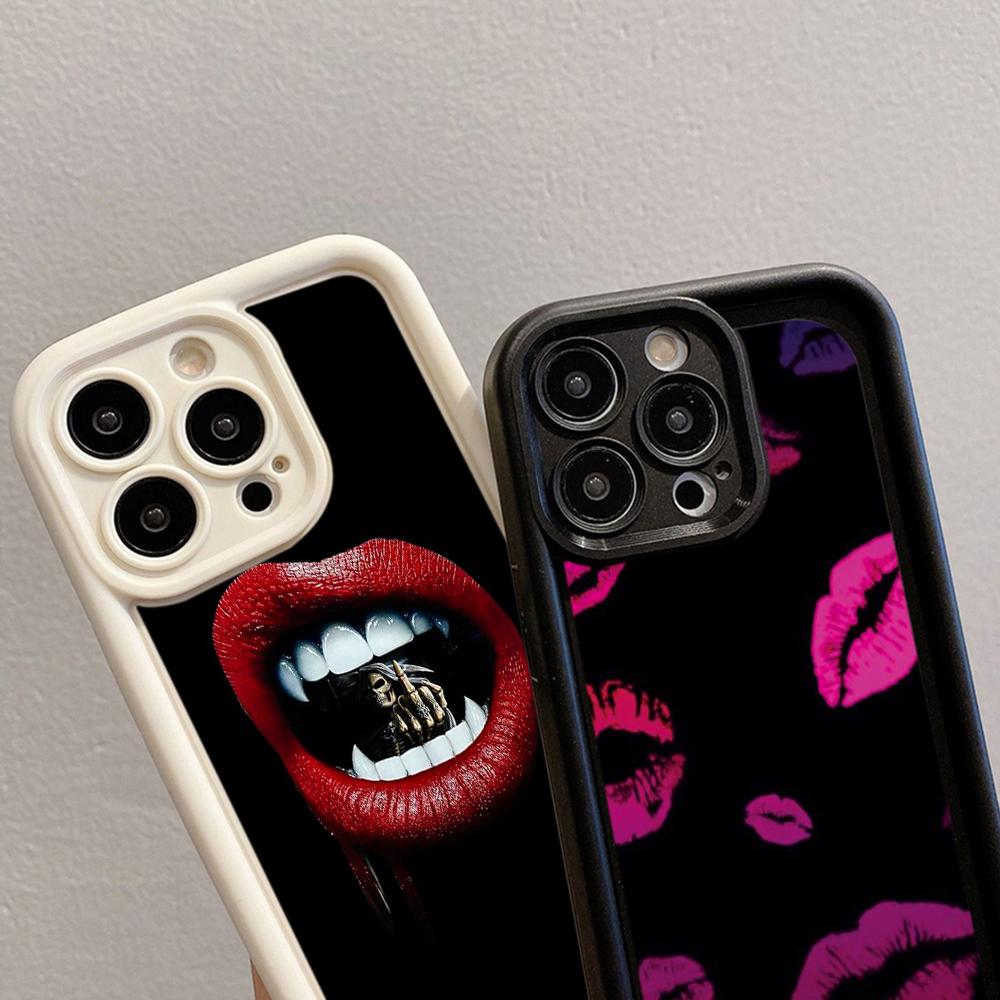 LZ19 Lips kiss art силиконовый чехол для телефона Samsung A15 A35 S24 S23 Ultra S22 S21 Plus S20 FE A05 A06 A54 A55 A53 A14 M15 противоударный задний чехол