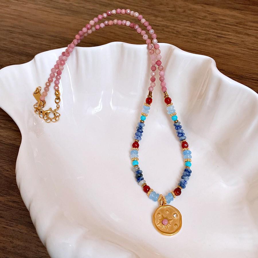 Золотое колье-боб из слитков - Нержавеющая сталь, Нишевый дизайн, Простая цепочка для ключиц, Универсальная модная бижутерия